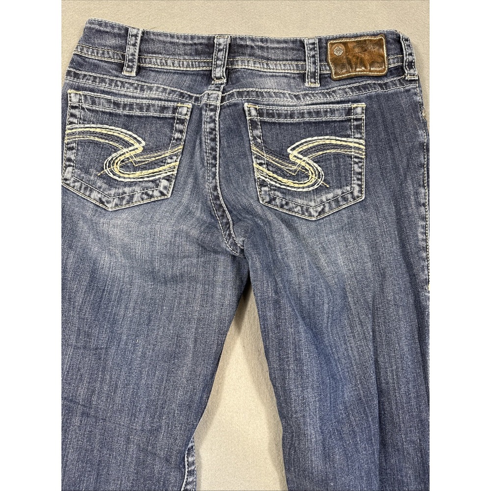 Silver Jeans Suki WOMENS 31X32 Dark  Thick Stitch Bootcut Low Rise Y2K Western